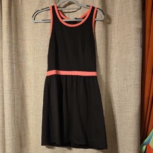 B. Smart Black Mini Dress with Pink Accents